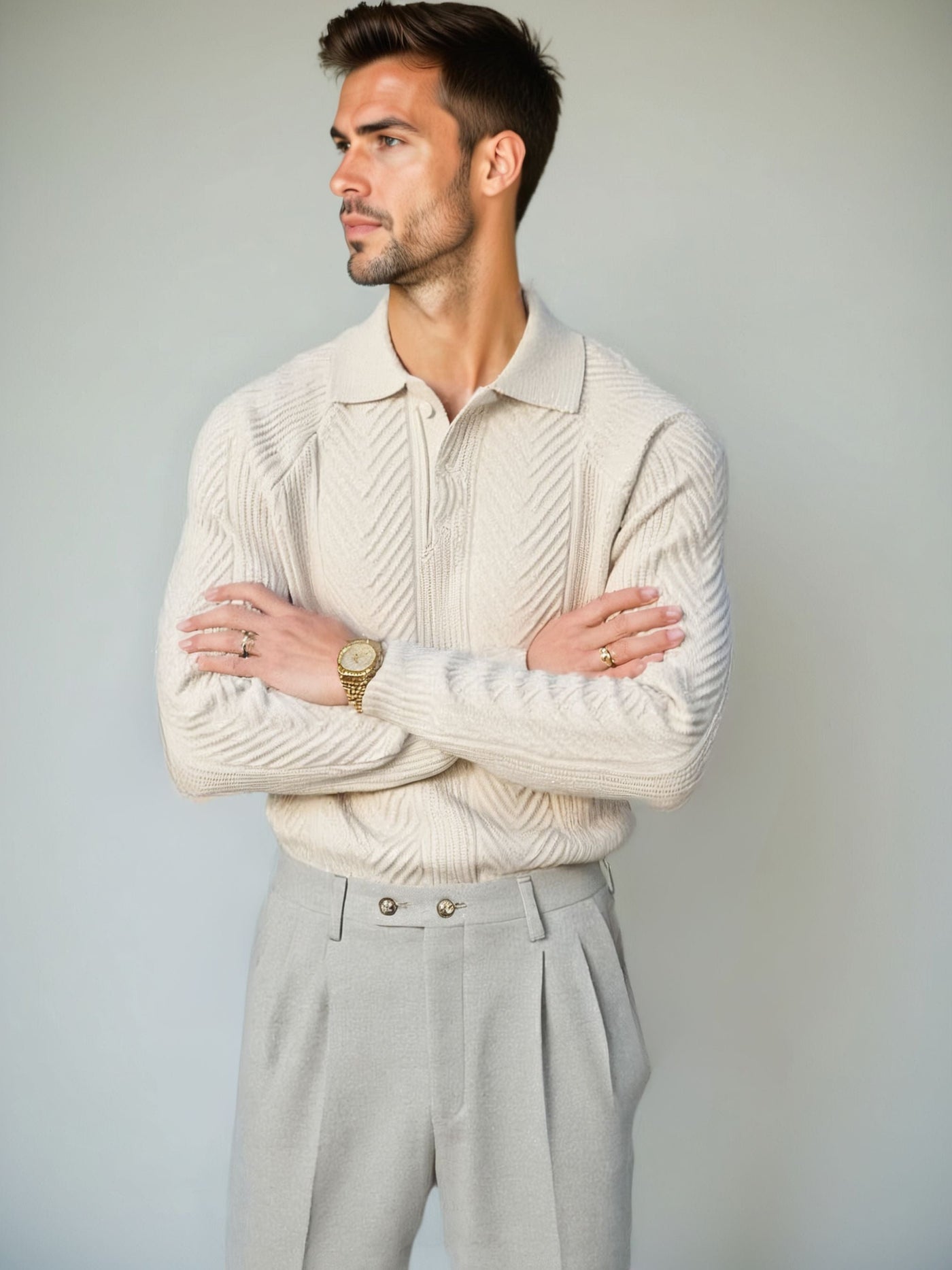 Pull Polo Tricot à Manches Longues - Leviana