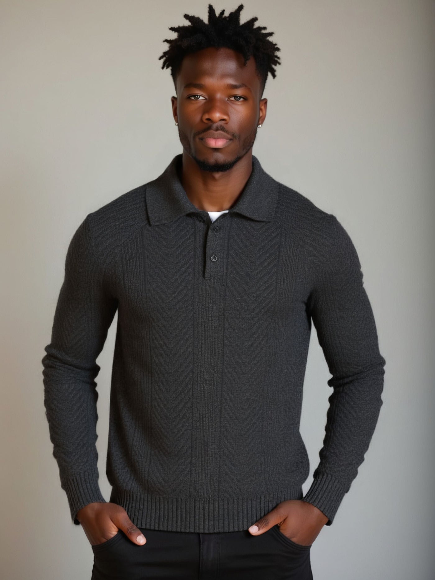 Pull Polo Tricot à Manches Longues - Leviana