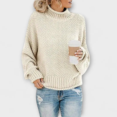 Fleur Rousse - Thick Sweater with High Neck