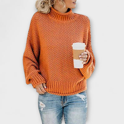 Fleur Rousse - Thick Sweater with High Neck