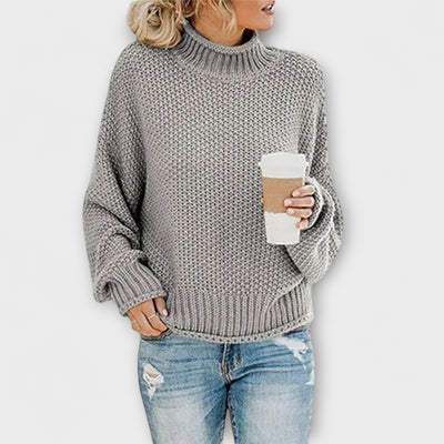Fleur Rousse - Thick Sweater with High Neck