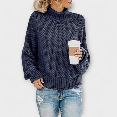 Fleur Rousse - Thick Sweater with High Neck