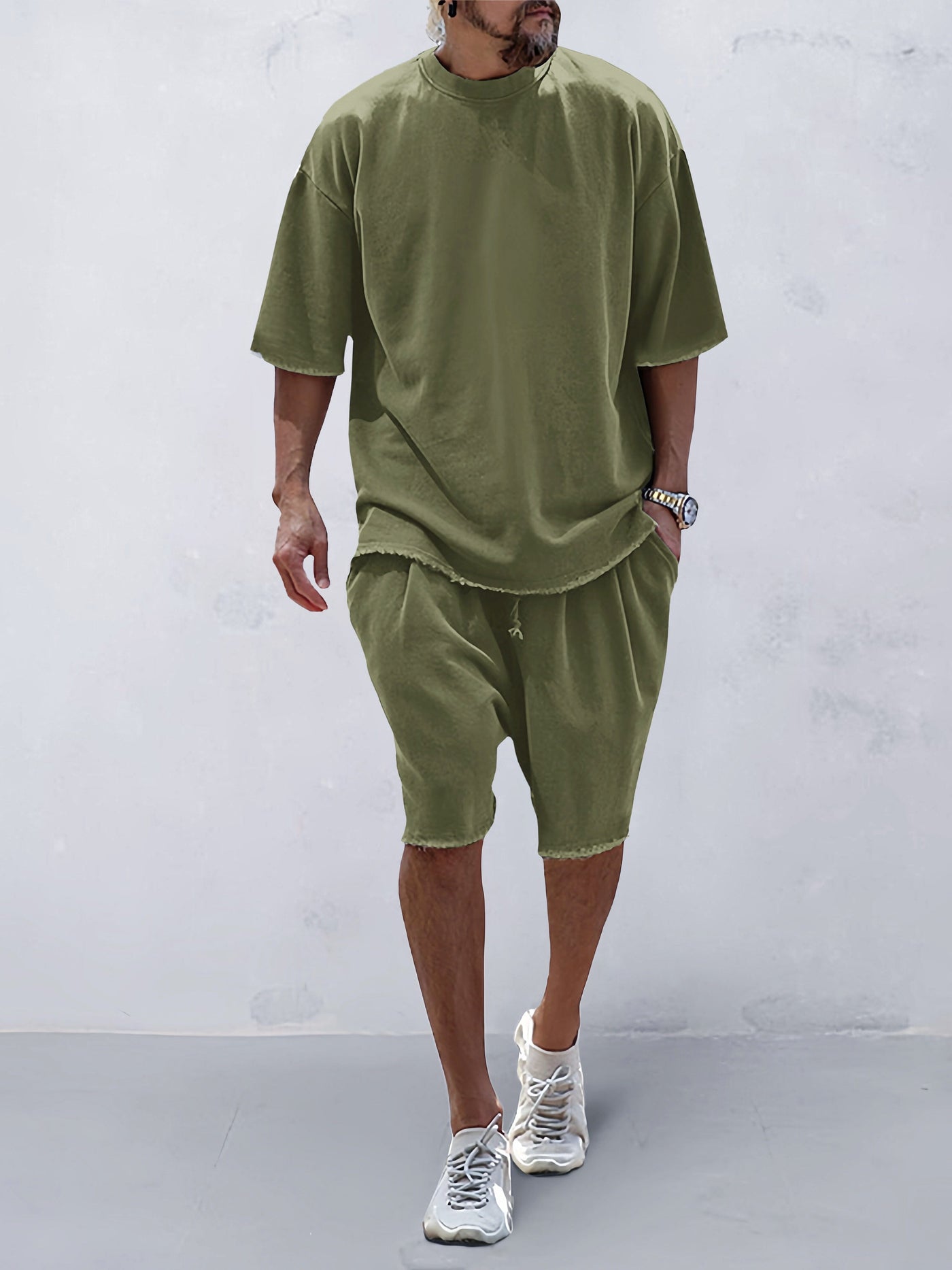 Casual Solid Color Sports Set