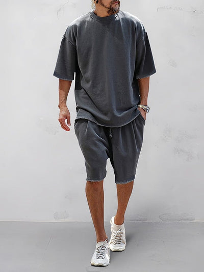 Casual Solid Color Sports Set