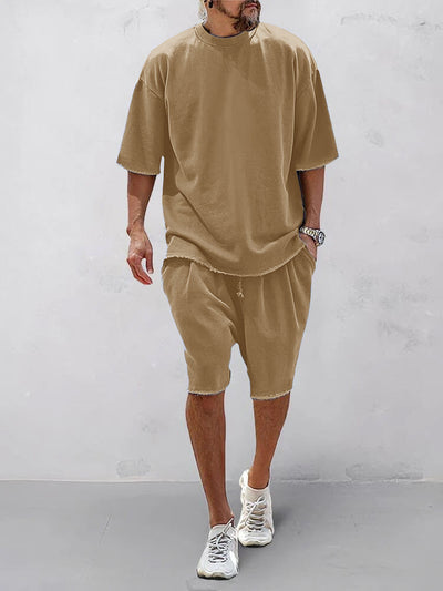 Casual Solid Color Sports Set