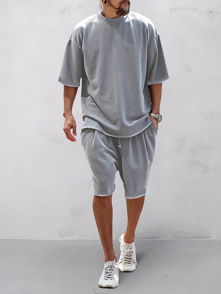 Casual Solid Color Sports Set
