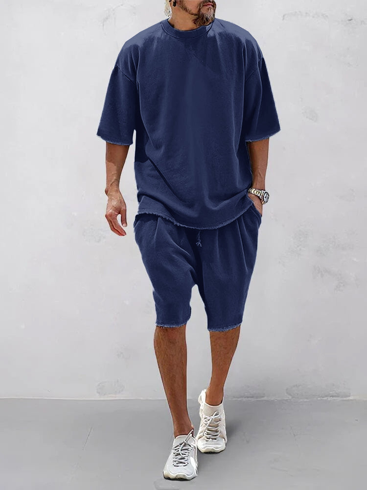 Casual Solid Color Sports Set