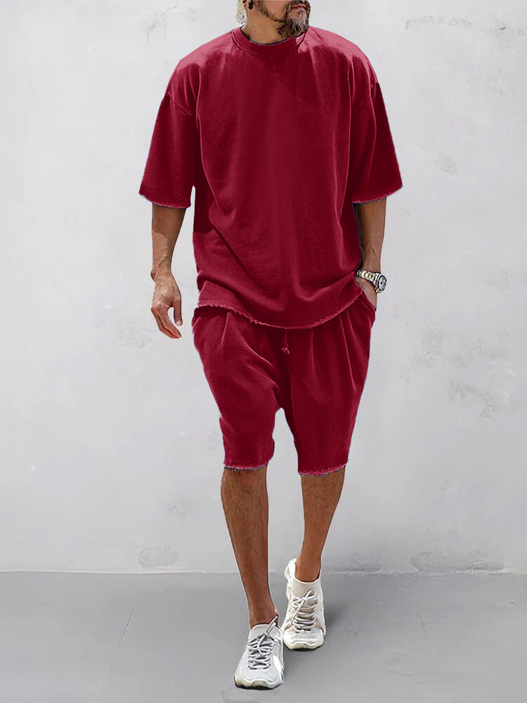 Casual Solid Color Sports Set