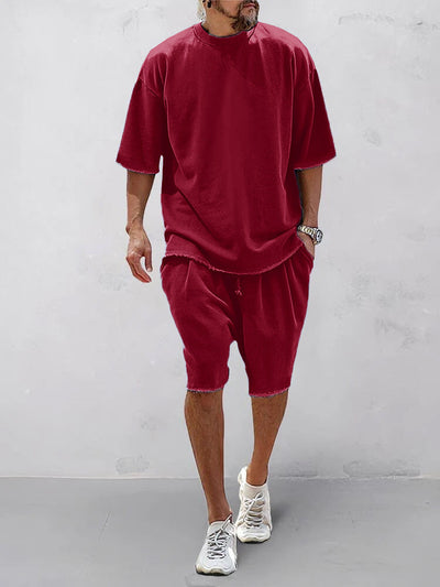 Casual Solid Color Sports Set