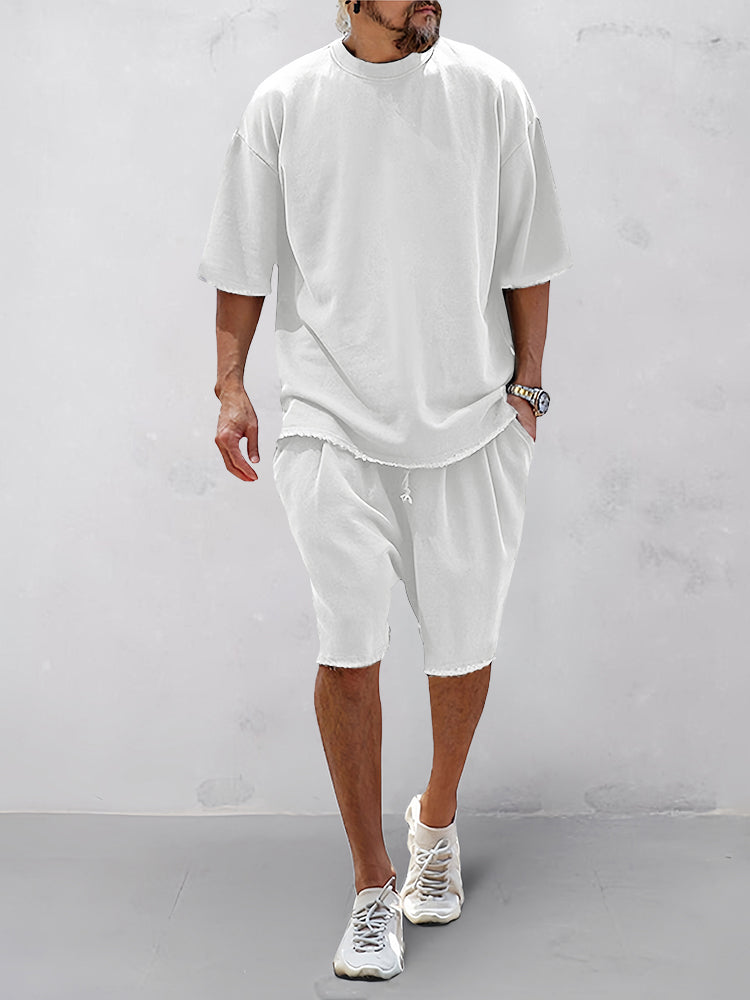 Casual Solid Color Sports Set