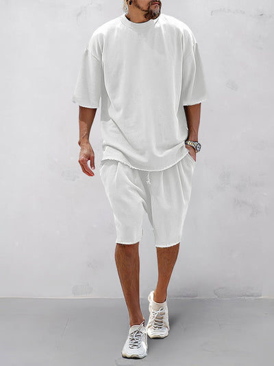Casual Solid Color Sports Set