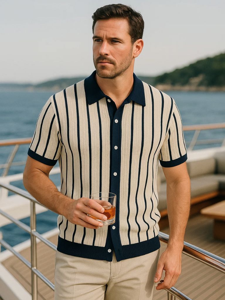 Polo Tricot Cadre Atlantique – Leviana