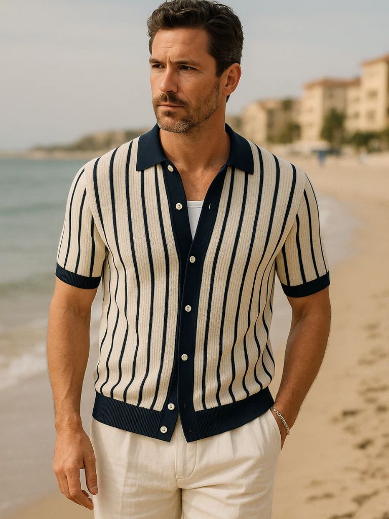 Polo Tricot Cadre Atlantique – Leviana
